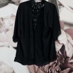 New Charlotte Russe lace back black sheer kimono​​​